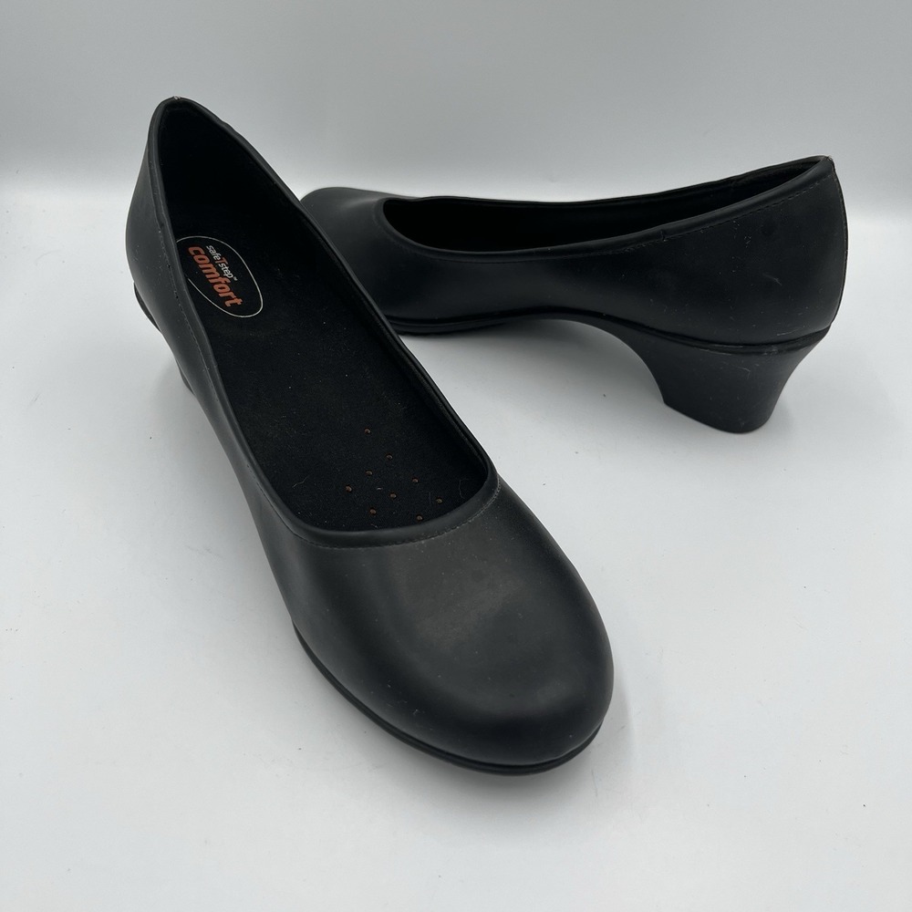 Safe T Step Womens SZ 10 W Black Slip Resistant Pumps Heels  Professional Work